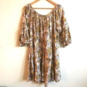 Anthropologie Daily Practice Mollie Tunic Dress Yellow Sunflower Floral Print